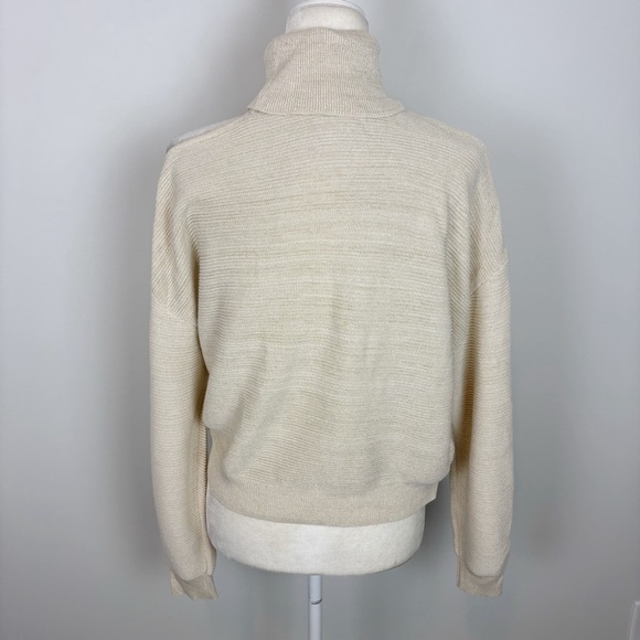 BCBGENERATION x REVOLVE Mock Neck Cutout Sweater in Ivory Champagne Size L - Picture 5 of 10